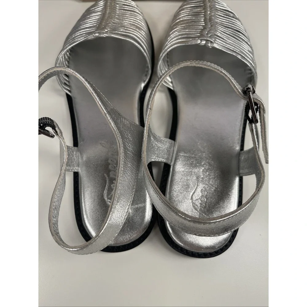 Free People Frankie Fisher Flat NEW 9.5 Silver Metallic MSRP $138